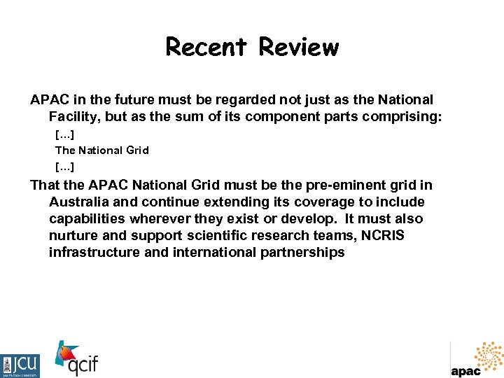 Recent Review APAC in the future must be regarded not just as the National