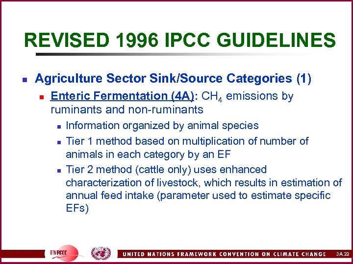 REVISED 1996 IPCC GUIDELINES n Agriculture Sector Sink/Source Categories (1) n Enteric Fermentation (4