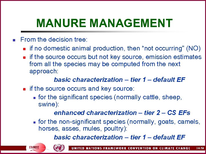 MANURE MANAGEMENT n From the decision tree: n if no domestic animal production, then