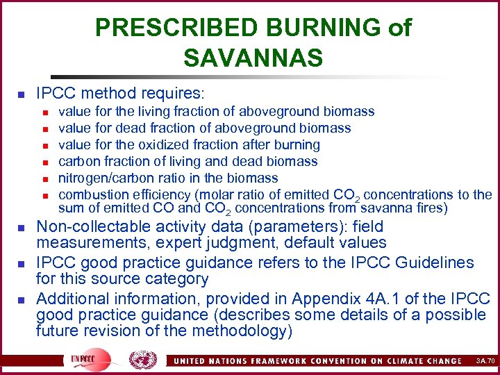 PRESCRIBED BURNING of SAVANNAS n IPCC method requires: n n n n n value
