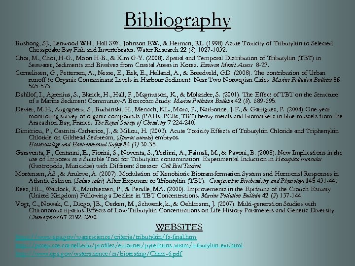 Bibliography Bushong, SJ. , Lenwood WH. , Hall SW. , Johnson EW. , &