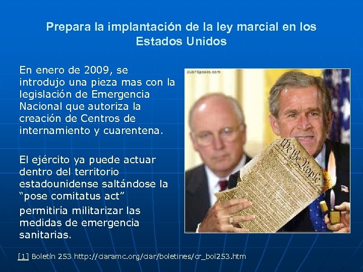 Prepara la implantación de la ley marcial en los Estados Unidos En enero de