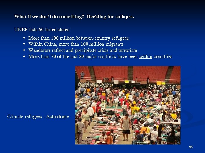 What if we don’t do something? Deciding for collapse. UNEP lists 60 failed states