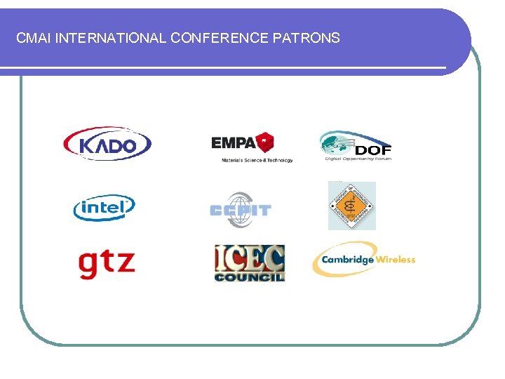 CMAI INTERNATIONAL CONFERENCE PATRONS 