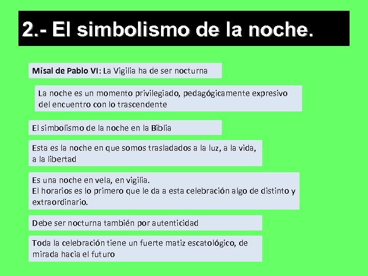 2. - El simbolismo de la noche. Misal de Pablo VI: La Vigilia ha