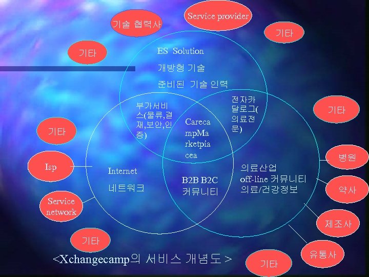 기술 협력사 Service provider 기타 ES Solution 기타 개방형 기술 준비된 기술 인력 부가서비