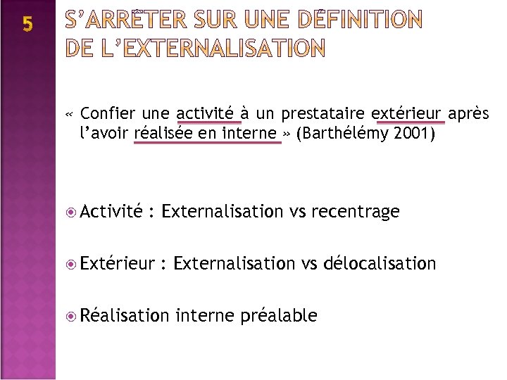  « Confier une activité à un prestataire extérieur après l’avoir réalisée en interne