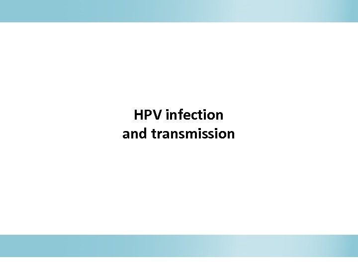 HPV infection and transmission 