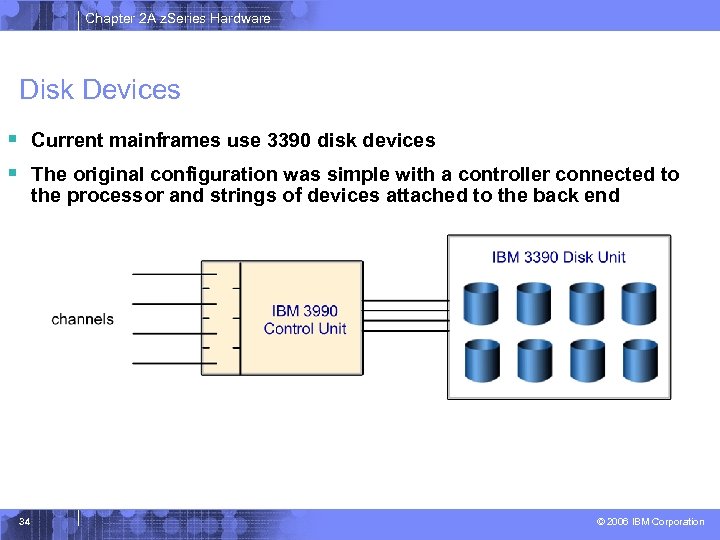 Chapter 2 A z. Series Hardware Disk Devices § Current mainframes use 3390 disk