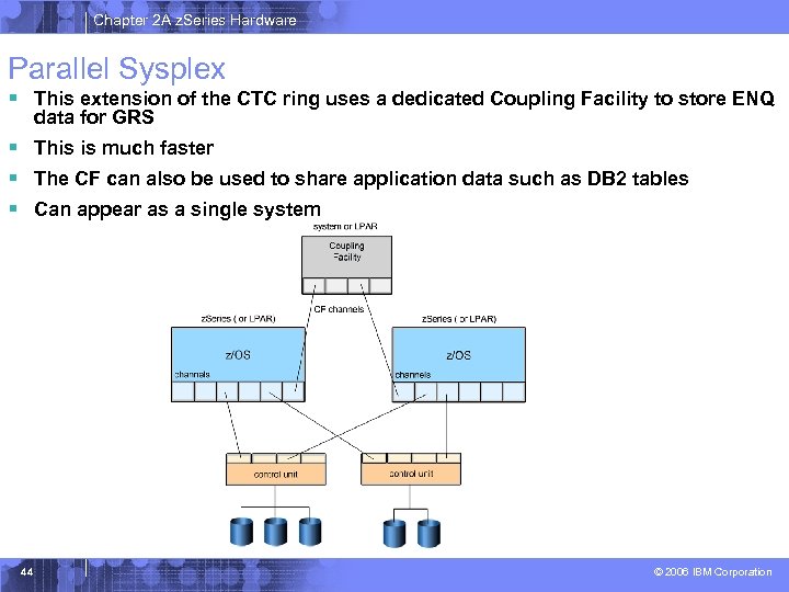 Chapter 2 A z. Series Hardware Parallel Sysplex § This extension of the CTC