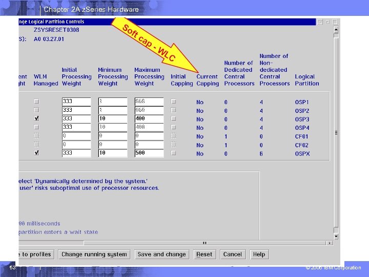 Chapter 2 A z. Series Hardware 53 © 2006 IBM Corporation 