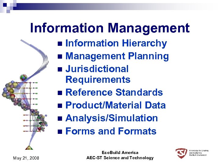 Information Management Information Hierarchy n Management Planning n Jurisdictional Requirements n Reference Standards n