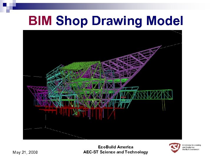 BIM Shop Drawing Model May 21, 2008 Eco. Build America AEC-ST Science and Technology