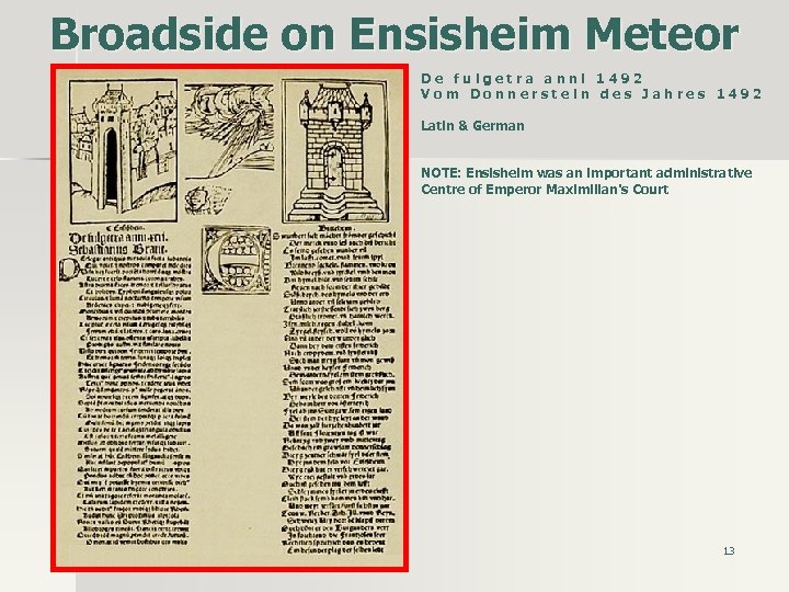 Broadside on Ensisheim Meteor D e f u l g e t r a