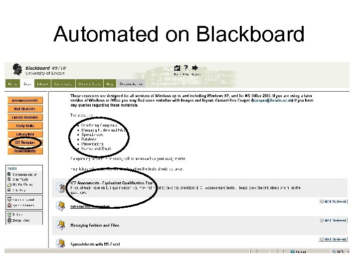 Automated on Blackboard 