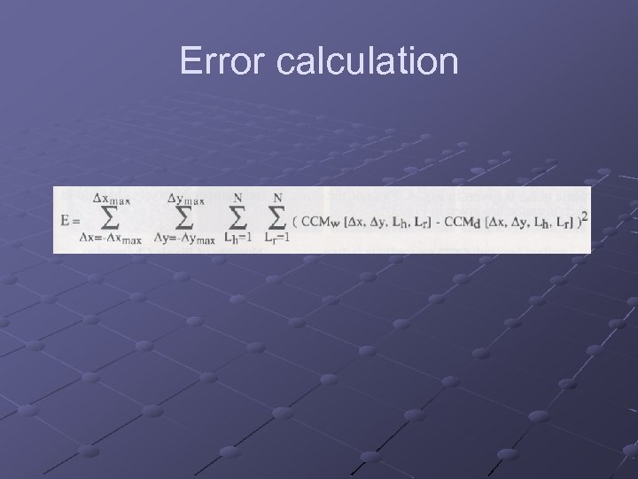 Error calculation 