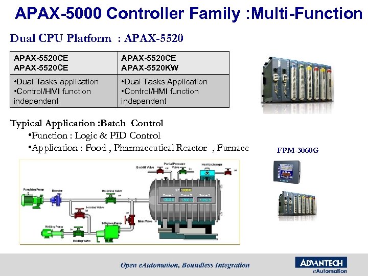 APAX-5000 Controller Family : Multi-Function Dual CPU Platform : APAX-5520 CE APAX-5520 KW •