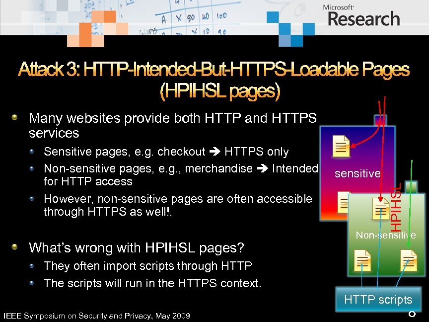 Attack 3: HTTP-Intended-But-HTTPS-Loadable Pages (HPIHSL pages) Many websites provide both HTTP and HTTPS services