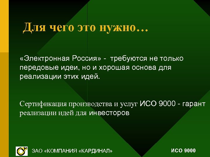 Для чего это нужно… «Электронная Россия» - требуются не только передовые идеи, но и