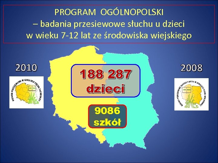PROGRAM OGÓLNOPOLSKI – badania przesiewowe słuchu u dzieci w wieku 7 -12 lat ze