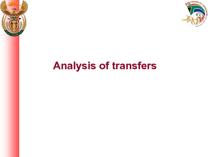 Analysis of transfers 