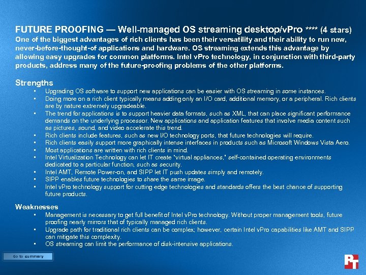 FUTURE PROOFING — Well-managed OS streaming desktop/v. Pro **** (4 stars) One of the