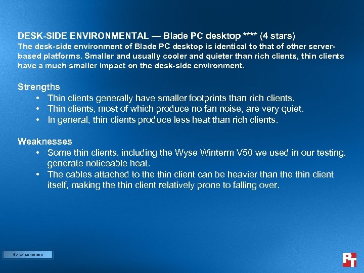 DESK-SIDE ENVIRONMENTAL — Blade PC desktop **** (4 stars) The desk-side environment of Blade