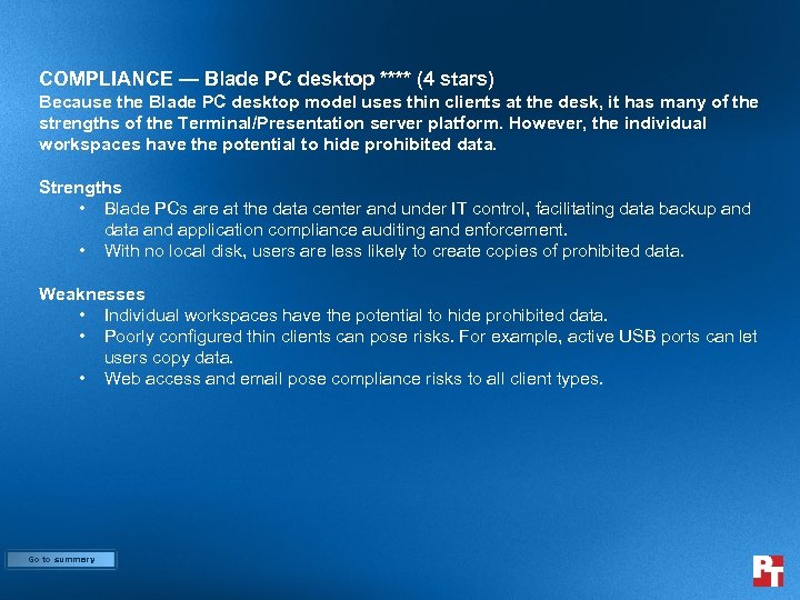 COMPLIANCE — Blade PC desktop **** (4 stars) Because the Blade PC desktop model