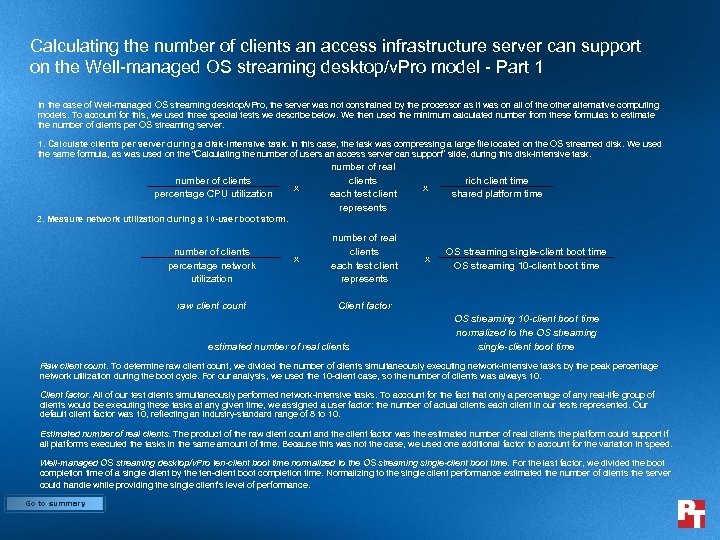 Calculating the number of clients an access infrastructure server can support on the Well-managed
