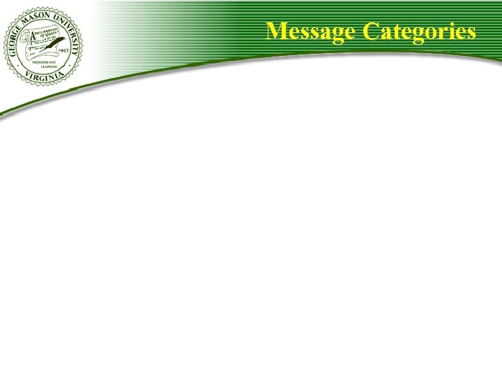 Message Categories 