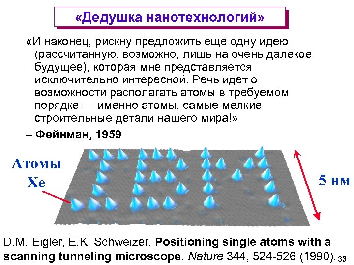  «Дедушка нанотехнологий» «И наконец, рискну предложить еще одну идею (рассчитанную, возможно, лишь на