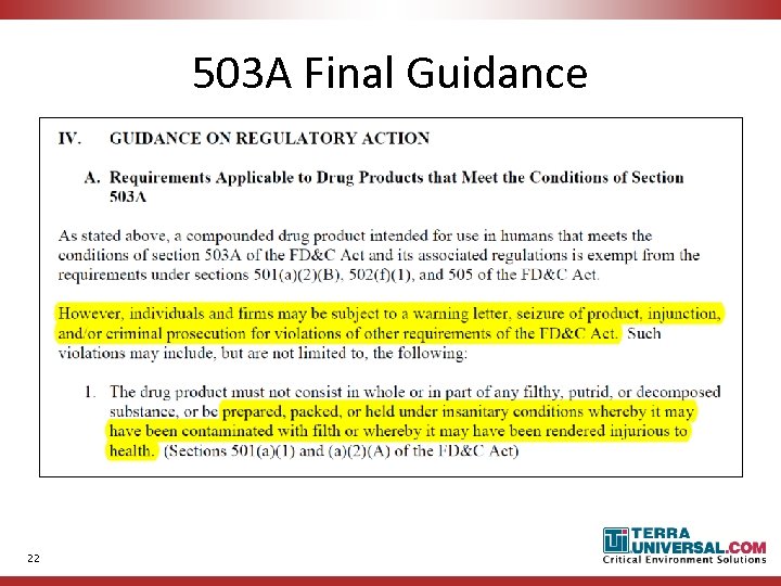 503 A Final Guidance 22 