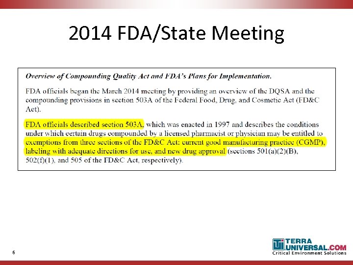 2014 FDA/State Meeting 6 