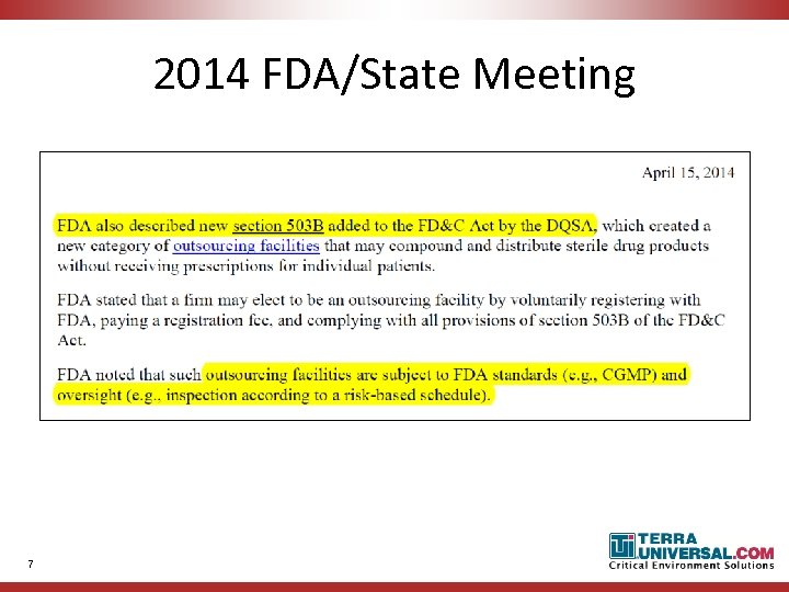 2014 FDA/State Meeting 7 