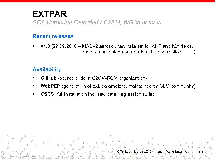 EXTPAR SCA Katherine Osterried / C 2 SM, WG 3 b domain Recent releases