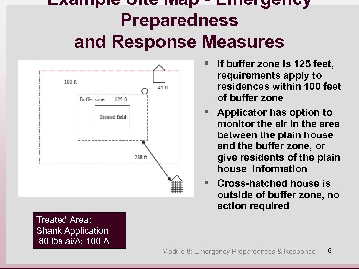 Example Site Map - Emergency Preparedness and Response Measures § If buffer zone is