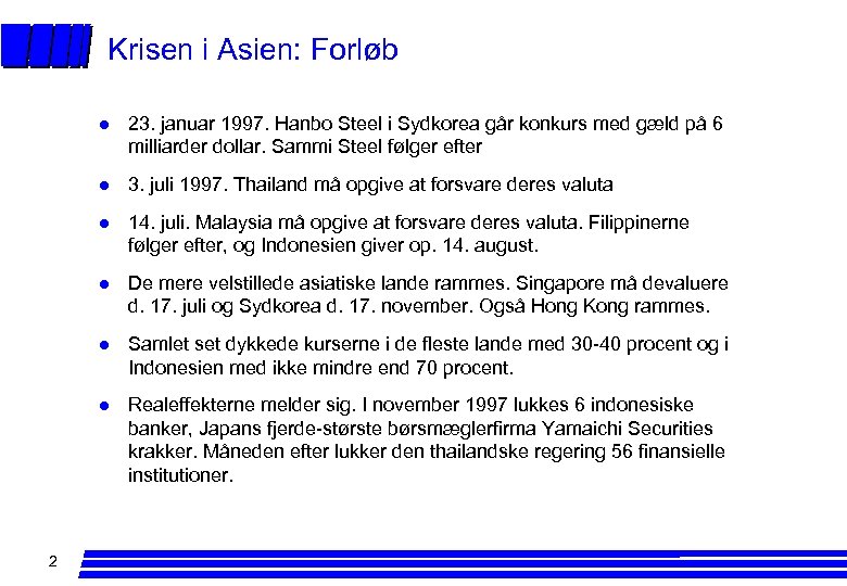 Krisen i Asien: Forløb l l 3. juli 1997. Thailand må opgive at forsvare