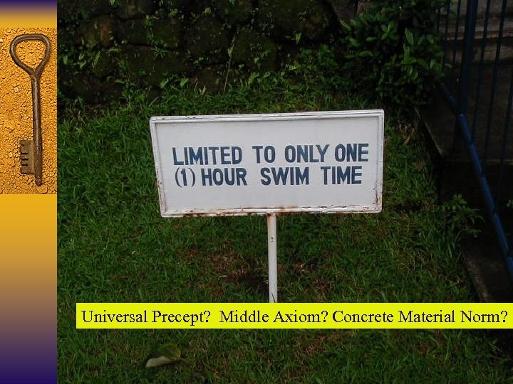 Universal Precept? Middle Axiom? Concrete Material Norm? 