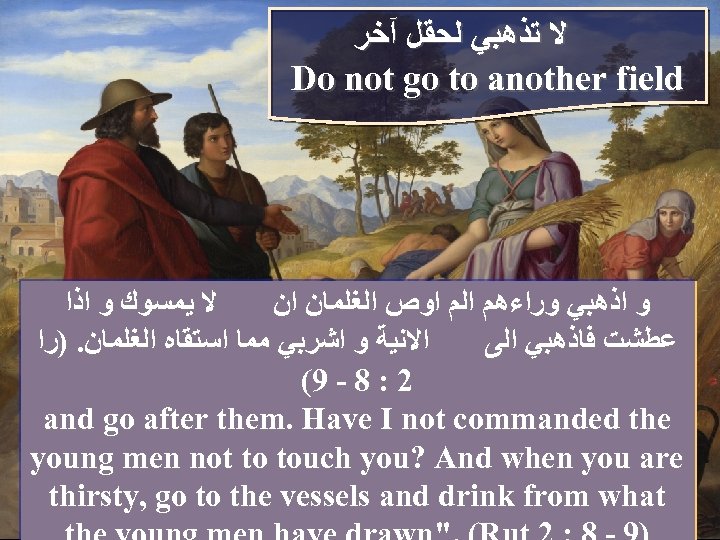  ﻻ ﺗﺬﻫﺒﻲ ﻟﺤﻘﻞ آﺨﺮ Do not go to another field ﻻ ﻳﻤﺴﻮﻙ ﻭ