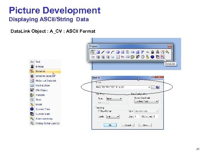 Picture Development Displaying ASCII/String Data. Link Object : A_CV : ASCII Format © 2012