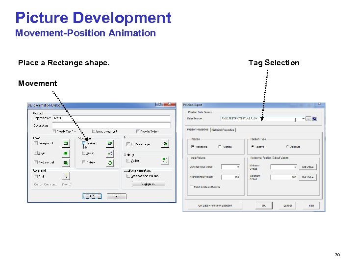 Picture Development Movement-Position Animation Place a Rectange shape. Tag Selection Movement © 2012 PT.