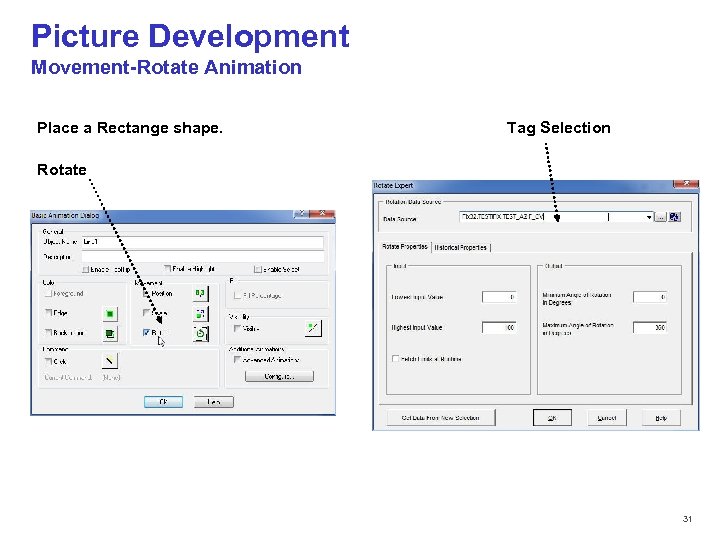 Picture Development Movement-Rotate Animation Place a Rectange shape. Tag Selection Rotate © 2012 PT.