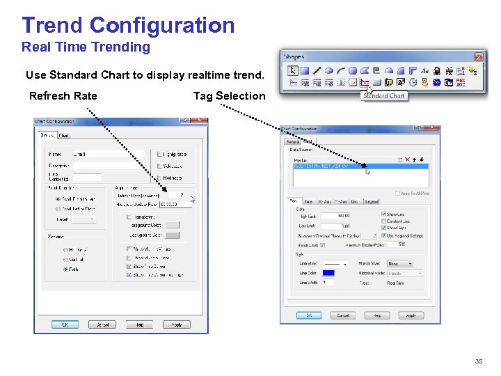 Trend Configuration Real Time Trending Use Standard Chart to display realtime trend. Refresh Rate