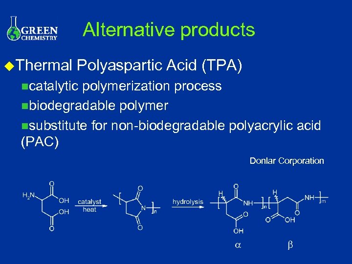 Alternative products u. Thermal Polyaspartic Acid (TPA) ncatalytic polymerization process nbiodegradable polymer nsubstitute for