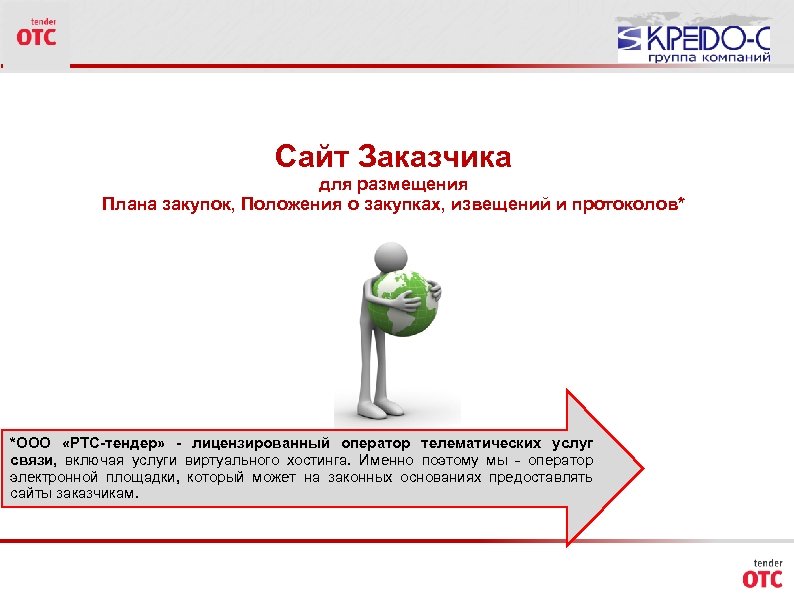 Сайт Заказчика для размещения Плана закупок, Положения о закупках, извещений и протоколов* *ООО «РТС-тендер»