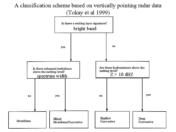 A classification scheme based on vertically pointing radar data (Tokay et al 1999) bright