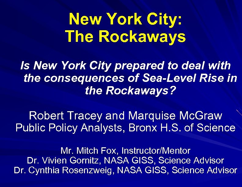 New York City: The Rockaways Is New York City prepared to deal with the