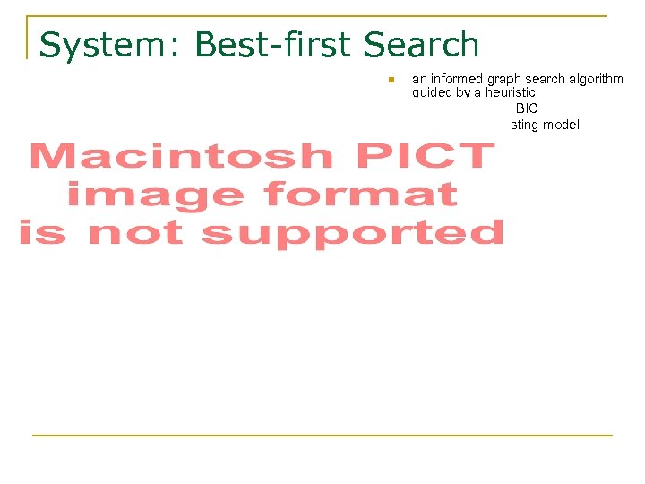 System: Best-first Search n n n an informed graph search algorithm guided by a