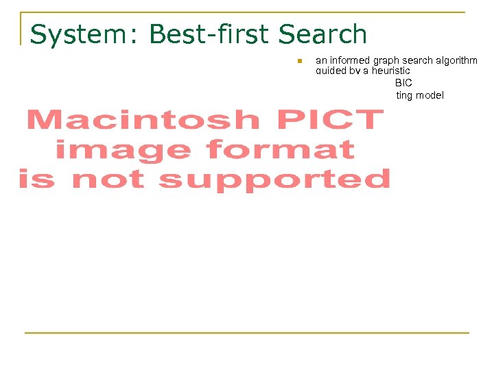 System: Best-first Search n n n an informed graph search algorithm guided by a