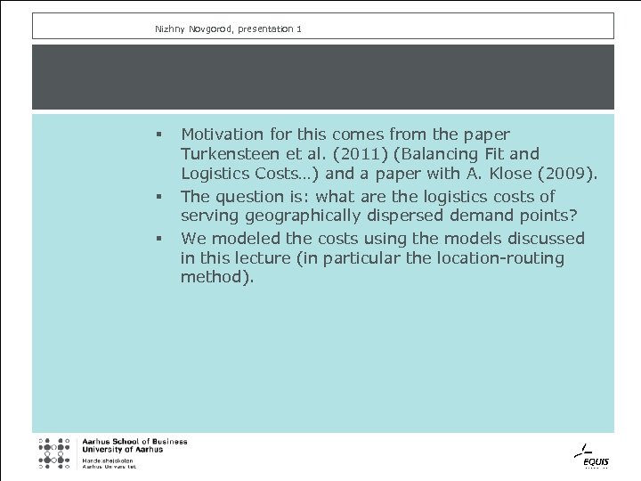 Nizhny Novgorod, presentation 1 § § § Motivation for this comes from the paper